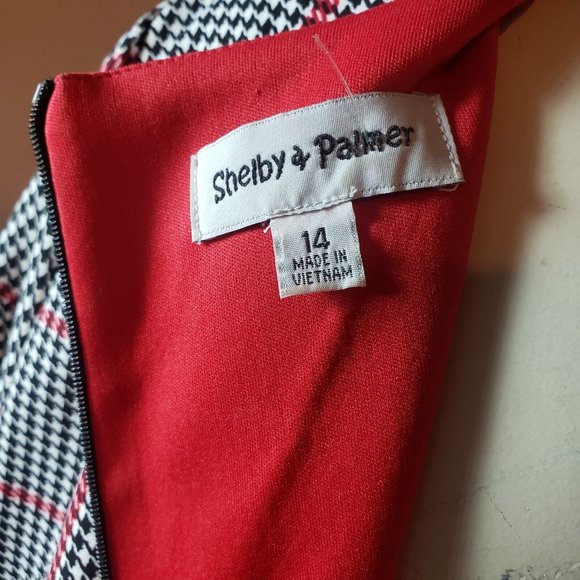 Shelby and Palmer Dress Houndstooth Plaid Fit and Flare Dress Size 14 EUC - Picture 5 of 7